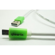 Portronics Glow-in Micro USB HD Cable High Speed with Green LED-Green 